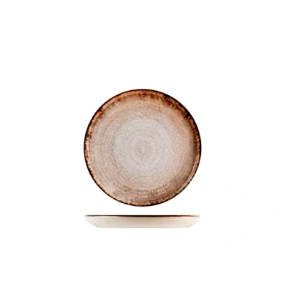 Immagine di H&amp;H, Artisanal, set 12 piatti frutta, in stoneware, marrone, cm 21