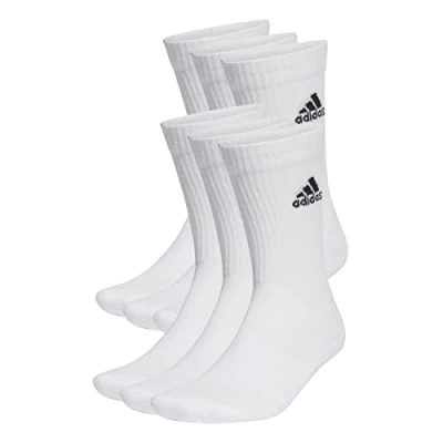 Immagine di adidas Unisex Bambini e ragazzi Cushioned Sportswear Crew Socks 6 Pairs, White/Black, 43 45