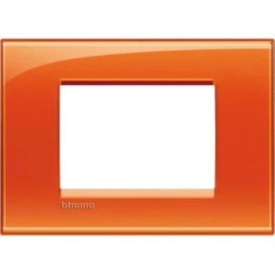 Immagine di BTicino Livinglight Placca, 3 Moduli, Forma Rettangolare, Arancione (Deep)