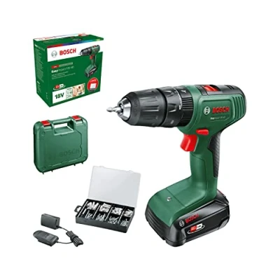Immagine di Bosch Home and Garden Trapano con percussione a batteria EasyImpact 18V 40 (1 da 2,0 Ah, sistema 18 volt, set di fissaggio 173 pz, in custodia), Mandrino 13mm Amazon Exclusive
