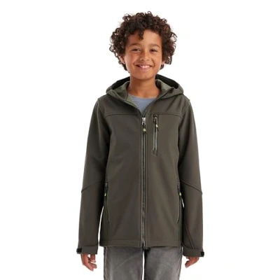 Immagine di killtec Bambini e ragazzi Giacca softshell/giacca outdoor con cappuccio Jungen Softshelljacke, dark moss, 152, 43198 000