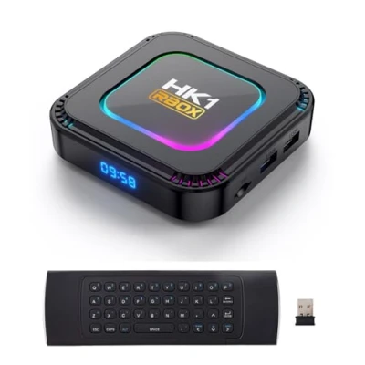 Immagine di Android 13.0 TV Box, HK1 RBOX 4 GB RAM 128 ROM RK3528 Quad Core WiFi6 2,4 Ghz/5,8 GHz BT5.0 8K HDR10+ Ultra HD USB3.0 con mini tastiera wireless da