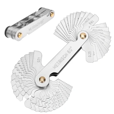 Immagine di Szaboviktoria 52 Pezzi Misuratore di Filettatura, Acciai Inossidabili Calibro, Contafiletti, Passo Filetti, Metriche 60 e Whitworth 55, 0,25 6 mm 4 62 G Calibro Filettato per Viti