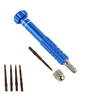 Immagine di Cacciaviti Precisione, Set Mini Professionale con 5 Tipi di Punte, Portatile Kit Riparazioni per Occhiali, Orologio, Smartphone, PC, Laptop, Tablet