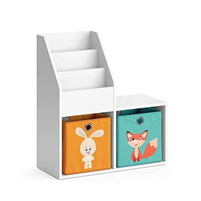 Immagine di Vicco Libreria bambini Luigi, Bianco, 72 x 79 cm Mini, con 2 cassette pieghevoli opt.1
