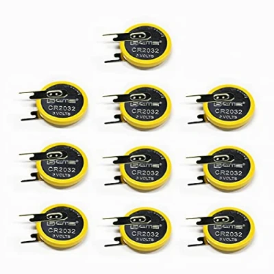 Immagine di EEMB 10PACK batteria CR2032 con linguette a saldare al litio 3V 2032 Batterie celle moneta per sensore Radio Gameboy Color Sostituzione della del gioco