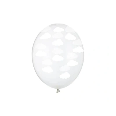 Immagine di 6 Palloncini trasparenti nuvole bianche