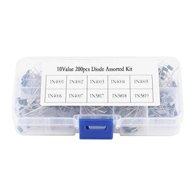 Immagine di Diodo, kit elettronico assortimento diodo raddrizzatore 10Values ​​10Values ​​1N4001 1N4007 1N5817 1N5819 con scatola