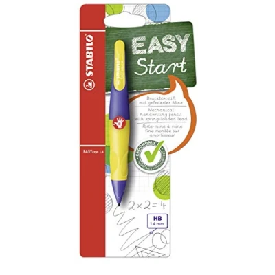 Immagine di Matita a scatto Ergonomica STABILO EASYergo 1.4 in Viola/Giallo per Destrimani con 3 mine mm gradazione HB