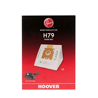 Immagine di Hoover H79 Sacchetti per Aspirapolvere, Originali, in Carta, Anti Odore, Extra Filtranti, Compatibili con Aspirapolvere a Traino Space Explorer, 5 Pezzi