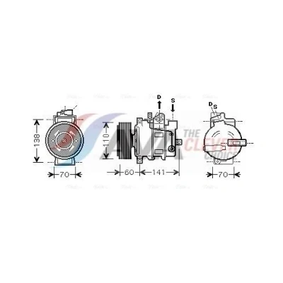 Immagine di PRASCO AIAK271 Compressore Aria Condizionata 6SEU14C R134a AUDI: A4 B6 Avant, B7 Sedan