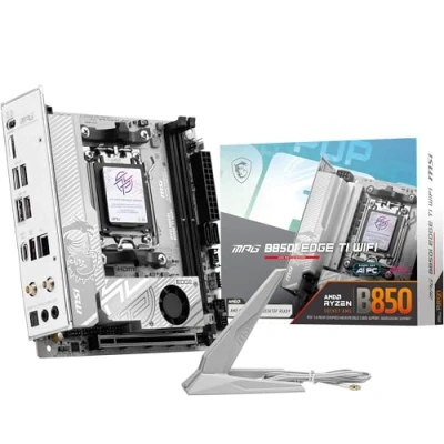 Immagine di MSI MPG B850I EDGE TI WIFI Scheda Madre, ITX Supporta processori AMD Ryzen 9000/8000 / 7000, AM5 VRM 90A SPS, DDR5 Memory Boost (8200+ MT/s OC), PCIe 5.0 x16, M.2 Gen5, Wi Fi 7, 5G LAN