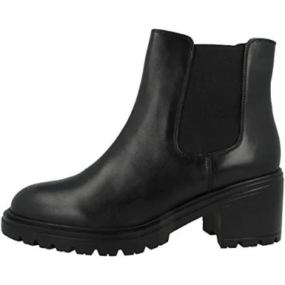 Immagine di Geox Damiana Stivaletti con plateau, Donna, Taglia: 37, Black Pelle e tessuto