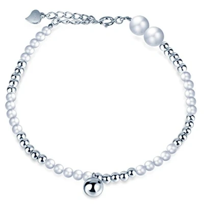 Immagine di Infinite U, braccialetto, da donna, in argento Sterling 925 e perline, semplice regolabile, colore