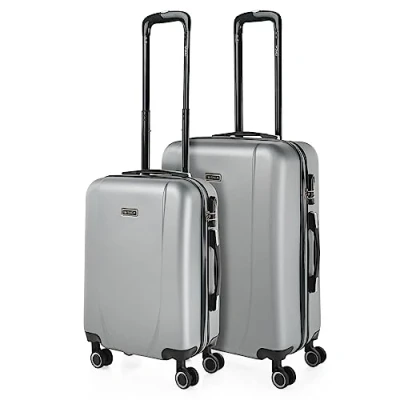 Immagine di ITACA Set Valigie Rigide Offerte. Valigia Grande Rigida, Media Rigida e Bagaglio a Mano. di con Lucchetto Combinazione TSA 71115, Argento