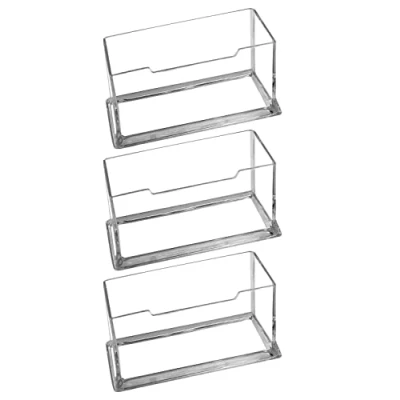 Immagine di Porta Biglietti da Visita,3 PCS Visita in Acrilico Trasparente Paesaggio Indipendente Organizer per Supporto di Carte Scrivania Organizzatore