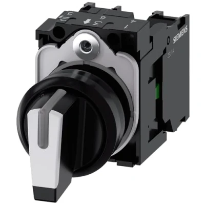 Immagine di Siemens 3SU11002BL601NA0 3SU1100 2BL60 1NA0 Interruttore a levetta Anello frontale in plastica Nero, Bianco 2 x 45 1 pz.