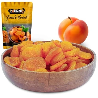 Immagine di Albicocche Secche Squisite Denocciolate Disidratate In Fette Di Grande Calibro [1Kg] Frutta Secca Suprema Essiccata, Morbida, Disidratata Senza Zucchero Aggiunto Con Sacchetto Richiudibile, Dorimed