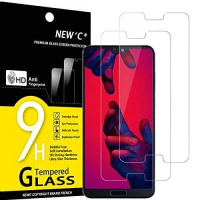 Immagine di NEW&#039;C 2 Pezzi, Vetro Temperato per Huawei P20 PRO, Pellicola Prottetiva Anti Graffio, Impronte, Senza Bolle, Durezza 9H, 0,33mm Ultra Trasparente, Resistente
