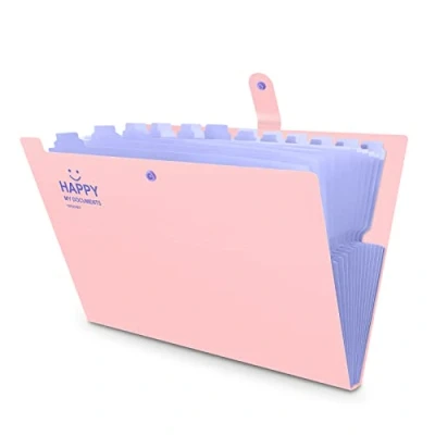 Immagine di HAISSKY 12 Tasche Cartella Portadocumenti, Cartellina Espandibile Fogli A4 Accordion Document Organizer File Folder Portatile