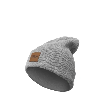 Immagine di Urban Classics Leatherpatch LONG Berretto, Uomo, Taglia: One Size, Grey