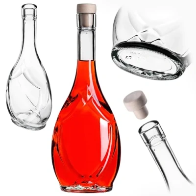 Immagine di KADAX bottiglie di vetro vuote da 500 ml, 1 pezzo, per liquore, vino e grappa, decorative, in