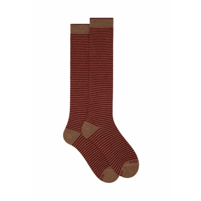 Immagine di Gallo WITH Windsor Stripes Calzettoni, Uomo, Taglia: One Size, Noce amaranto