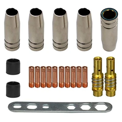 Immagine di MIG MAG 15AK Accessori per MB15 Torcia Saldatura 20pcs di Materiali Consumo Saldatori Strumenti Adatti Torcia(Punta Guidafilo M6 0,8mm)