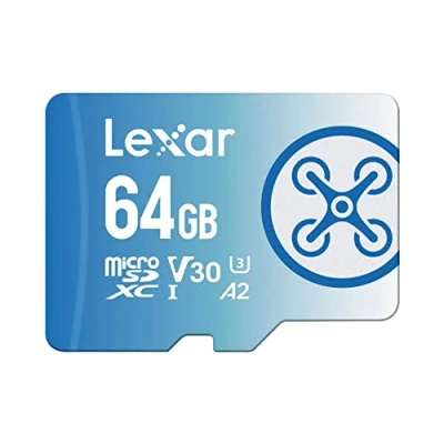 Immagine di Lexar Fly Micro SD 64 GB, Scheda microSDXC UHS I, Fino a 160MB/s Lettura, A2, U3, V30, C10 TF, Compatibile con DJI Drone e Action Cam (LMSFLYX064G BNNAA)