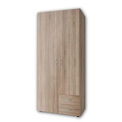 Immagine di Stella Trading BASE, Armadio classico in 3 diverse dimensioni, versatile, ante A battente, effetto rovere sonoma, 81 x 176 51 cm, L P