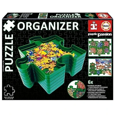 Immagine di Educa Accessorio per puzzle. Organizzatore di Pezzi separati colori, forme o guárdalas che impilano i 6 vassoi perfettamente adatti (19577)