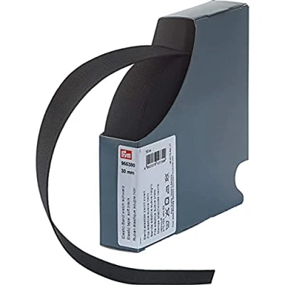 Immagine di Prym 955380 Fascia Elastica Morbida, 30 mm, Colore: Nero, 57% PES 43%