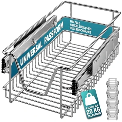 Immagine di CASARIA® 4x Cestello Estraibile Sottolavello 30cm Cassetto Telescopico Guide Scorrevoli Cucina