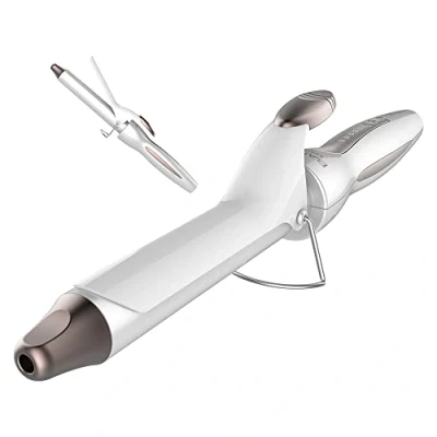 Immagine di Cecotec Ferro arricciacapelli SurfCare Curly. 32 W, tormalina con rivestimento di cheratina e olio argan, temperatura regolabile da 120 C a 200 C, cavo 360, indicatori LED