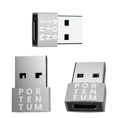 Immagine di PORTENTUM 3X adattatore USB C a Femmina Maschio, Velocità 2.0, 480 MB, corpo premium in zinco ad alta resistenza al calore Tipo di soli 4 grammi