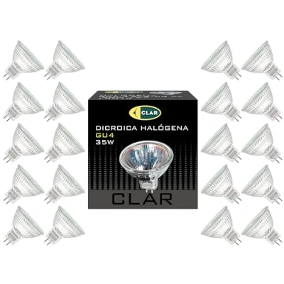 Immagine di CLAR Lampadina 12V 35W, Alogena, Lampade Alogene, Lampada Faretti Alogeni, Faretto 12v, Alogeno, (Pack 20)
