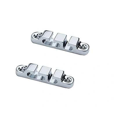 Immagine di Guyker 2Pcs 3 String Retainer/String Guide for Electric Bass Head Retainer Tree Buckle Groove SR5, Chrome