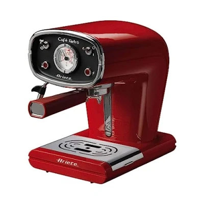 Immagine di Ariete 1388 Café Retrò Macchina per caffè espresso in polvere e cialda ESE, 15 bar, 850W, Dispositivo Maxi Cappuccino, 1L, Rosso