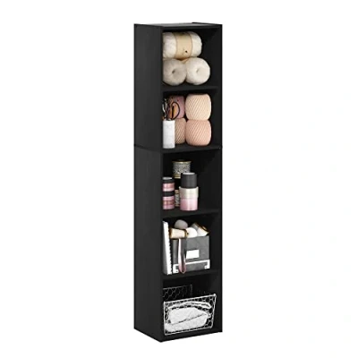 Immagine di Furinno Pasir Libreria a scaffale Aperto, ingegnerizzato, Legno Nero, Taglia Unica