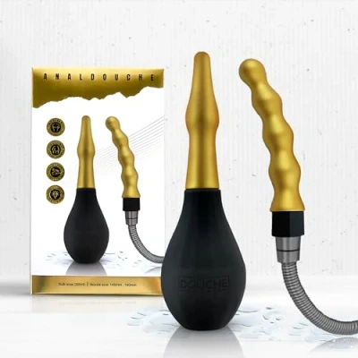 Immagine di 2 in 1 Kit Clistere a Bulbo Enema Douche Doccia Anale per Uomini e Donne di Lavaggio Intestinale Vaginale Morbido Pulitore Silicone Backflow Function Valve