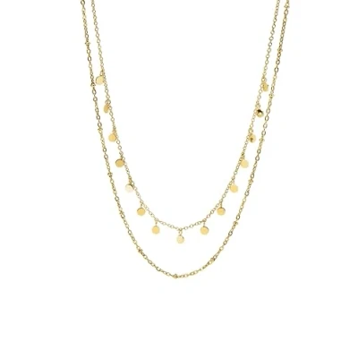 Immagine di Purelei® Plain Collana da donna in acciaio inossidabile resistente impermeabile con ciondolo 40 50 cm di lunghezza regolabile per il vostro look personalizzato (Oro)