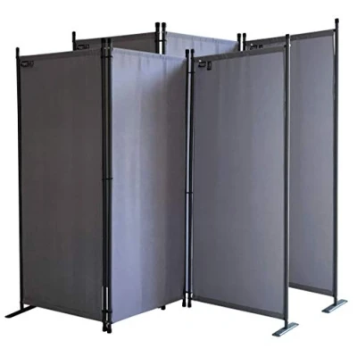 Immagine di QUICK STAR 2 Pezzi Paravento da Giardino 170 x 165 cm 3 parti pieghevole Divisorio in Tessuto Protezione della Privacy Grigio