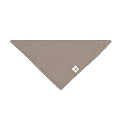 Immagine di LÄSSIG bavaglino per bambini in mussola GOTS certificata, a triangolo cotone con bottone pressione doppio strato/Muslin Bandana taupe