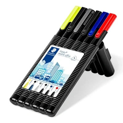 Immagine di Staedtler Triplus Multi Set Cancelleria con Pratica Box, Include 2 Penne Gel, 1 Evidenziatore, Portamine, Penna a Sfera e Roller per Scuola Università Ufficio Cartoleria