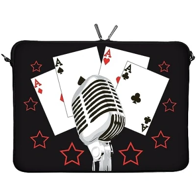 Immagine di Digittrade LS120 15 Pokerstars Notebook Sleeve Laptop neopren case custodia portatile borsa involucro protettivo 39,6cm (15,4 15,6 pollice) nero