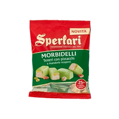 Immagine di Sperlari Torroncini Morbidelli Teneri con Pistacchi e Mandorle Ricoperti, Senza Glutine 117 gr