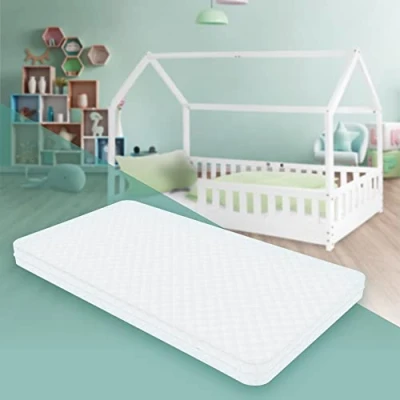Immagine di ML Design Materasso per Lettino Culla Bambini 90x200x10 cm Certificato Oeko Tex 100 a Schiuma Fredda Testato contro le Sostanze Nocive con Cerniera e Rivestimento Sfoderabile Lavabile Ipoallergenico