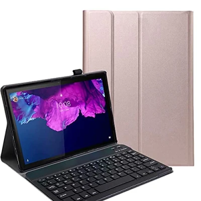 Immagine di C/N Tastiera Custodia per Lenovo Tab P11 QWERTY Ultra Sottile PU con Supporto Cover Rimovibile Wireless Keyboard 11&quot; 2020 TB J606F, Rosa oro