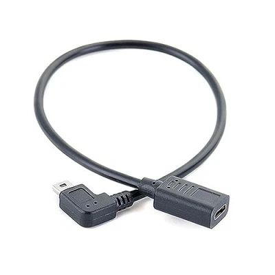 Immagine di UsbC A Mini USB Cavo Tipo C 5P Adattatore 90 Gradi Angolo MiniUSB Femmina di Trasferimento Dati Maschio