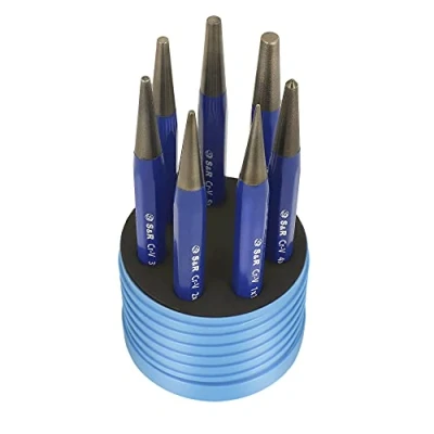 Immagine di S&amp;R Punzoni Cacciaspine Set 7 pz: 1/2/3/4/5/6 mm, in acciaio Cr V temprato, robusta scatola imbottita